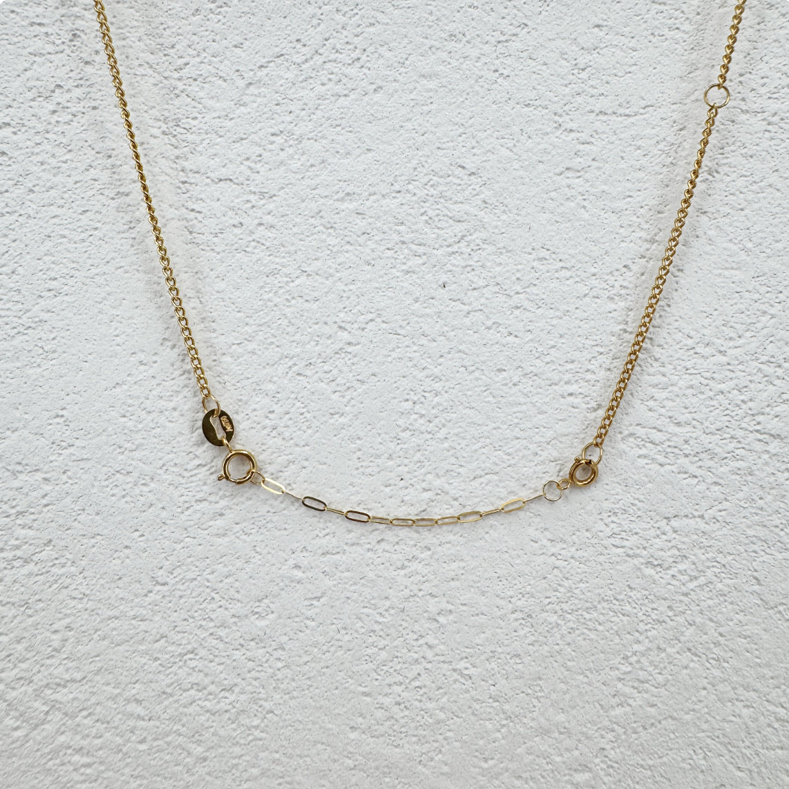 18K Solid Gold Paperclip Chain Extender – 5 cm Necklace and Bracelet Extension with Spring Clasp