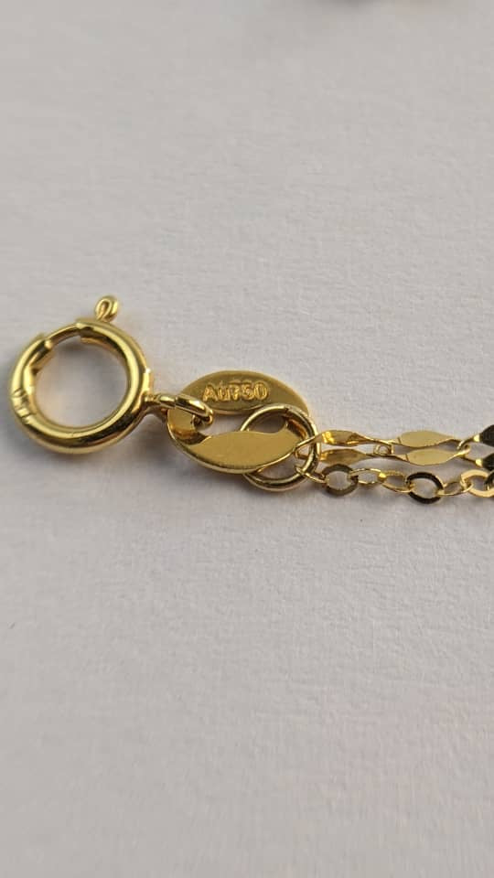 18K Solid Gold Double Bead Chain Bracelet
