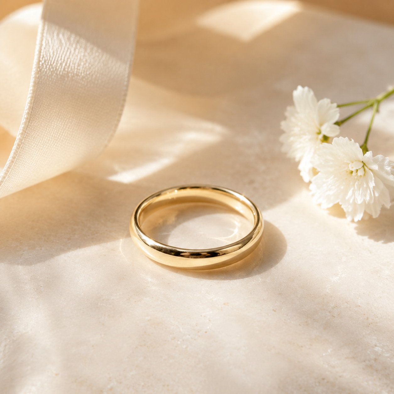 Gold Ring 18K Solid | Plain Band Smooth Geometric | Fine Jewelry Au750