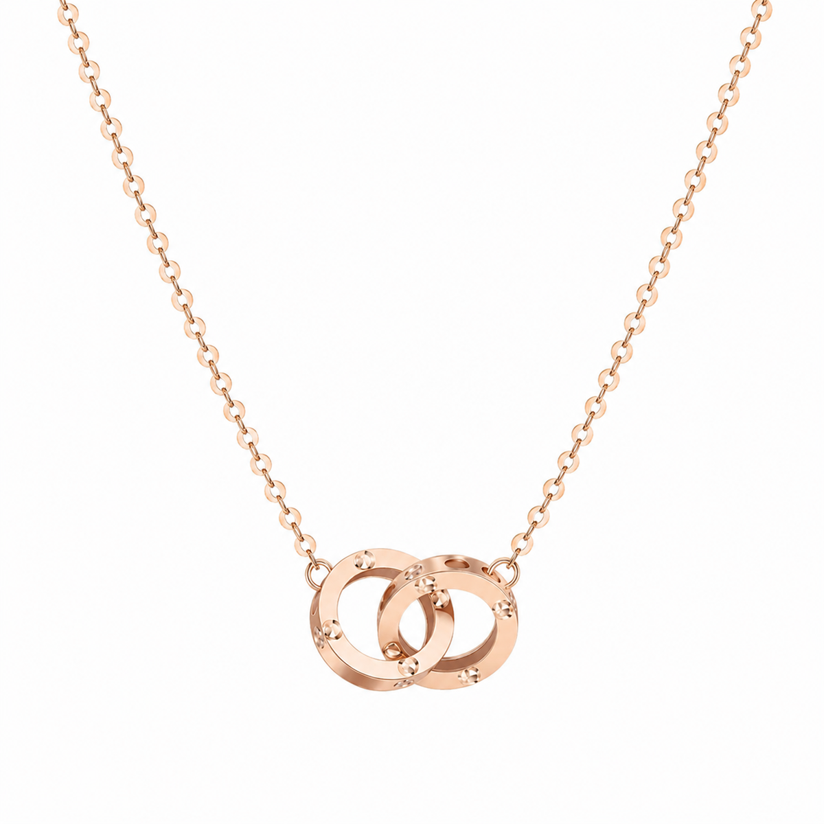 18K Solid Gold Interlocking Rings Jewelry Set