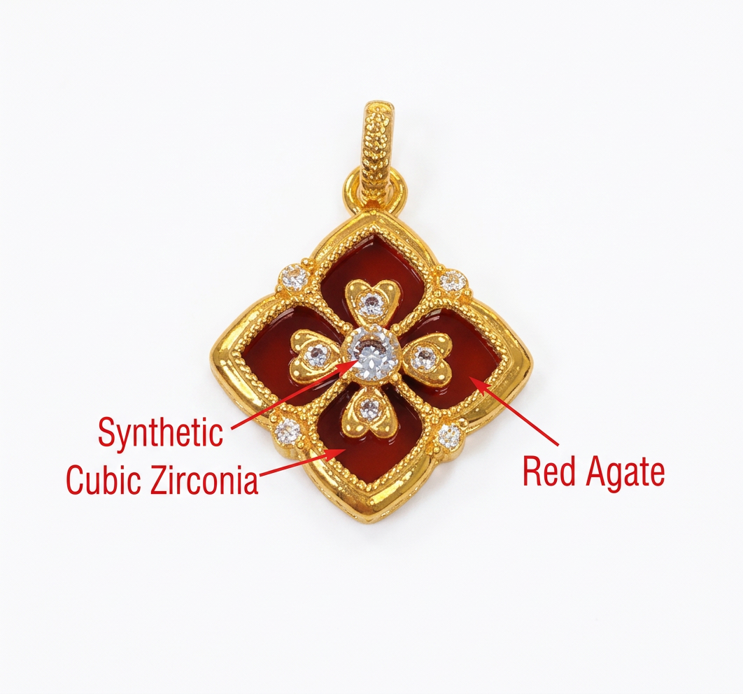 18K Solid Gold Floral Enamel Studs – Red or Black