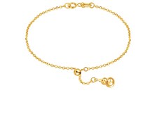 18K Gold Gourd Charm Anklet – Adjustable