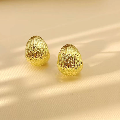 18K Solid Gold Textured Dome Studs