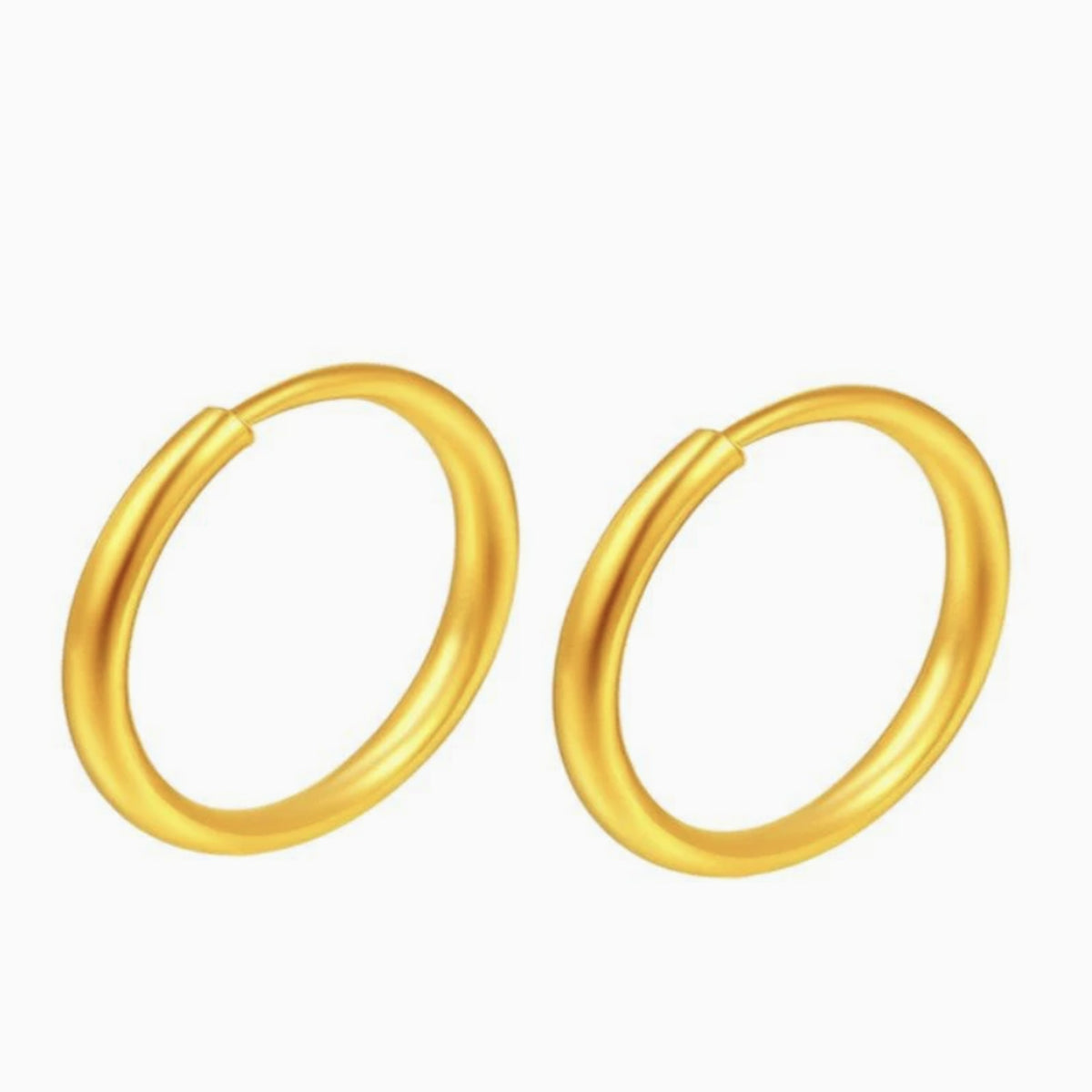 24K Pure Gold Endless Hoop Earrings – 999 Fine Gold