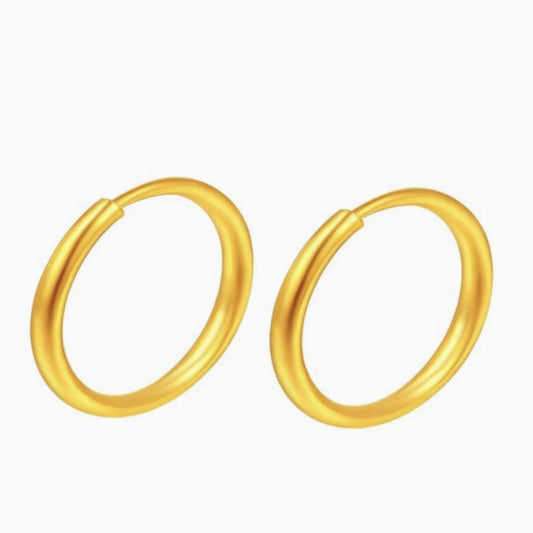 24K Pure Gold Endless Hoop Earrings – 999 Fine Gold