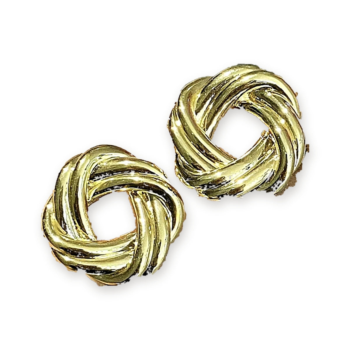 18K Solid Gold Love Knot Studs