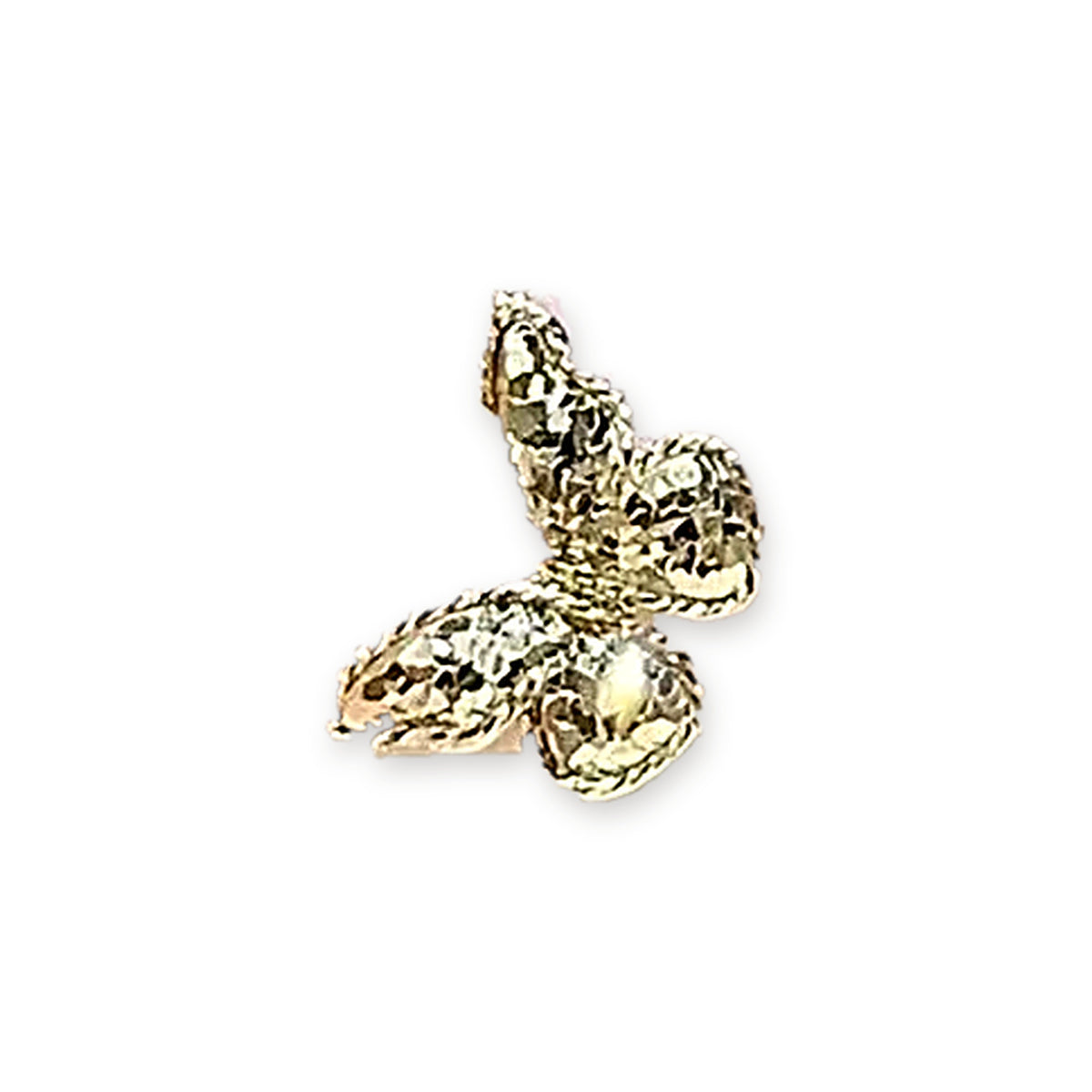 18K Solid Gold Reversible Butterfly Pendant