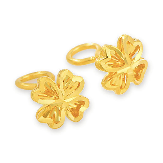 24K Pure Gold Four-Leaf Clover Earrings
