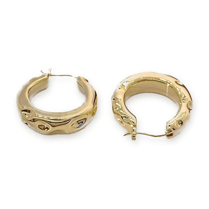 18K Solid Gold Molten Hoops