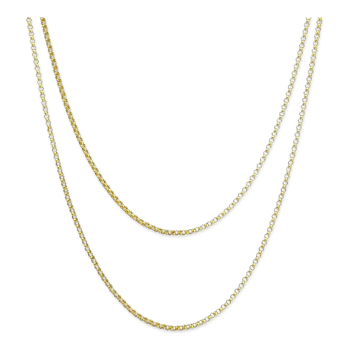 18K Solid Gold Rolo Chain – 1.5 mm, 50 cm