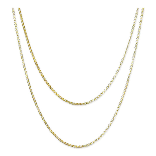 18K Solid Gold Rolo Chain – 1.5 mm, 50 cm