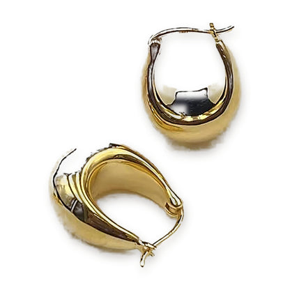 18K Solid Gold Chunky Dome Hoops