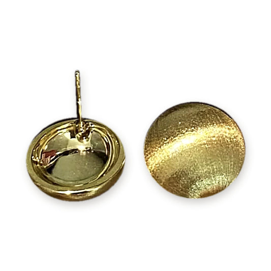18K Solid Gold Brushed Dome Studs – 16 mm