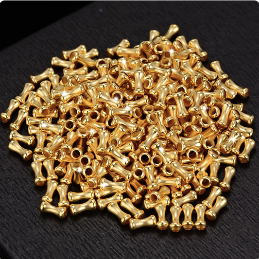 18K Solid Gold Bamboo Spacer Beads 5mm – Tube Beads for DIY & Cord Jewelry