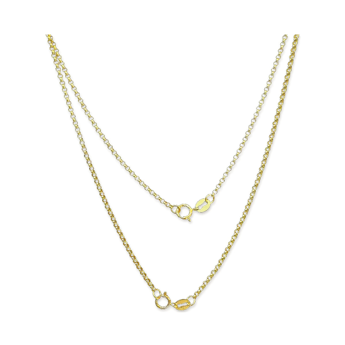 18K Solid Gold Rolo Chain – 1.5 mm, 50 cm