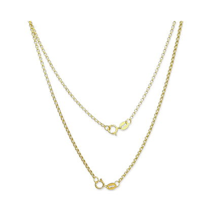 18K Solid Gold Rolo Chain – 1.5 mm, 50 cm