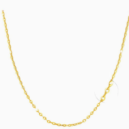 24K Pure Gold Cable Chain Necklace – 999 Gold Dainty O-Link Chain with Hook Clasp