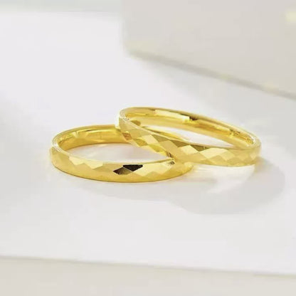 24K Gold Faceted Ring – Diamond-Cut Sparkle Band