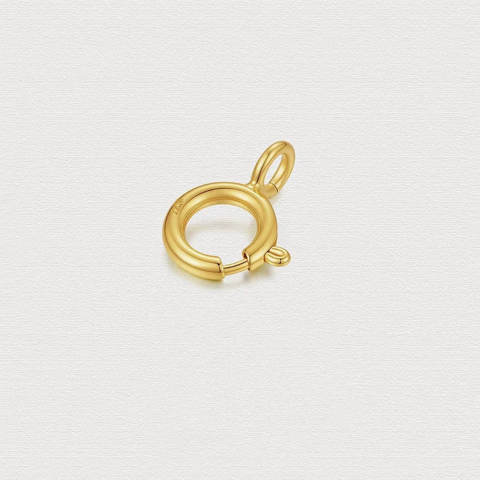 18K Solid Gold Spring Ring Clasp – Au750 Replacement Clasp for Necklaces and Bracelets