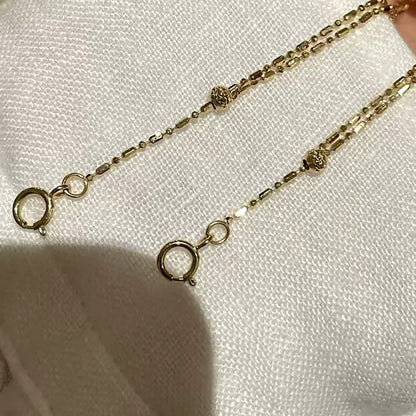 18K Solid Gold Double Strand Bracelet & Anklet