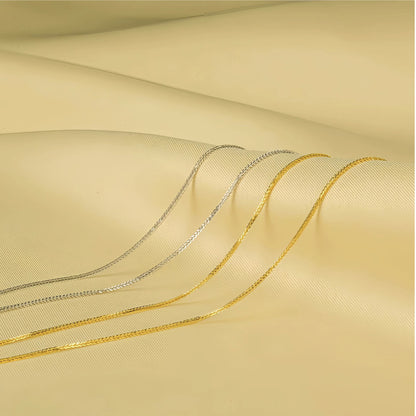 18K Solid Gold Wheat Chain with Adjustable Needle Slider – Universal Pendant Chain