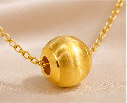 18K Solid Gold Cat Eye Bead Pendant – 6.5 mm
