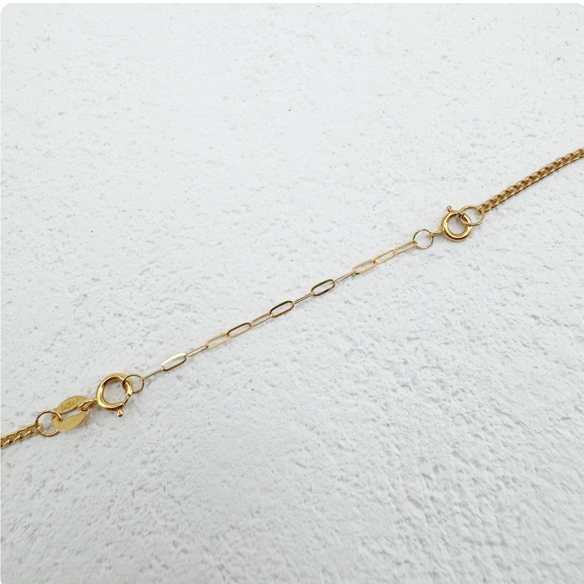 18K Solid Gold Paperclip Chain Extender – 5 cm Necklace and Bracelet Extension with Spring Clasp