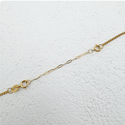 18K Solid Gold Paperclip Chain Extender – 5 cm Necklace and Bracelet Extension with Spring Clasp
