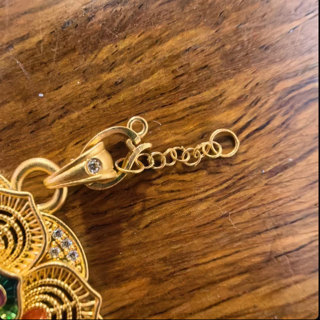 18K Solid Gold Mini Extender Chain – 13.5 mm Short Extension for Necklaces and Bracelets