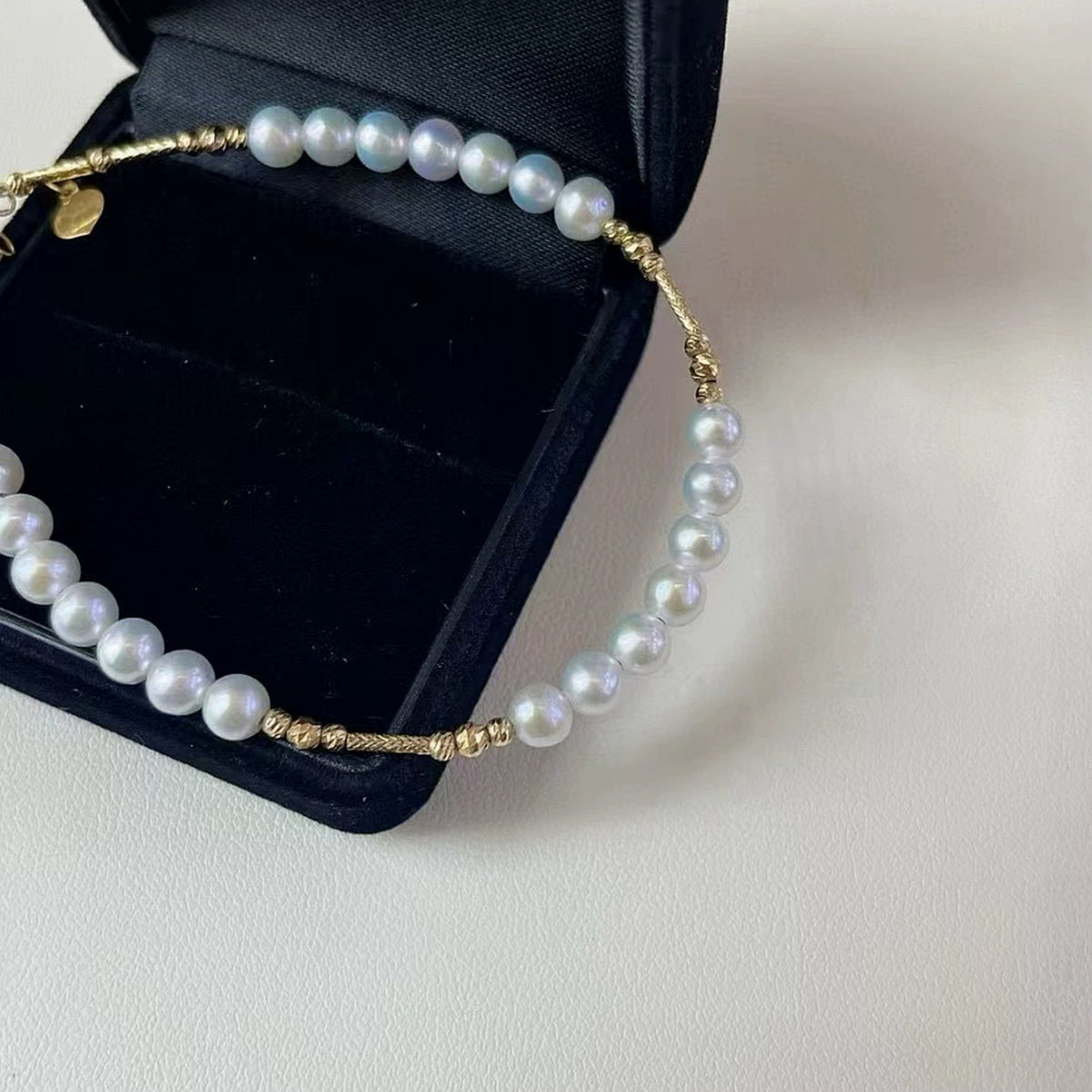 18K Solid Gold Freshwater Pearl Bracelet
