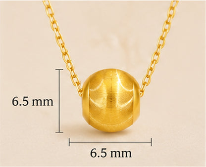 18K Solid Gold Cat Eye Bead Pendant – 6.5 mm
