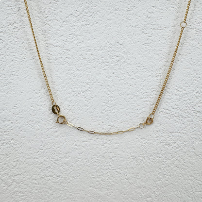 18K Solid Gold Paperclip Chain Extender – 5 cm Necklace and Bracelet Extension with Spring Clasp