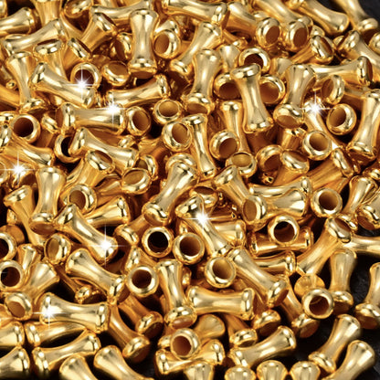 18K Solid Gold Bamboo Spacer Beads 5mm – Tube Beads for DIY & Cord Jewelry