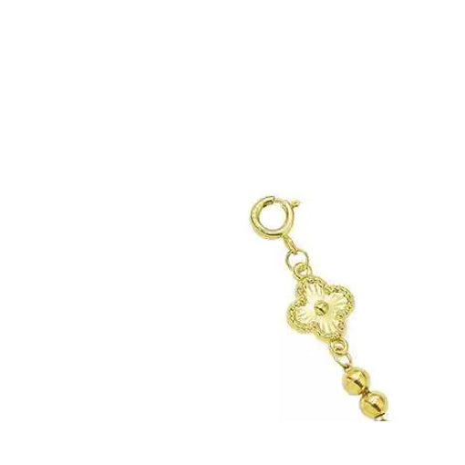 18K Solid Gold Quatrefoil Extender Chain – Double Clasp 5 cm Necklace and Bracelet Extension