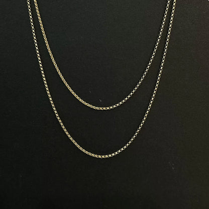 18K Solid Gold Rolo Chain – 1.5 mm, 50 cm