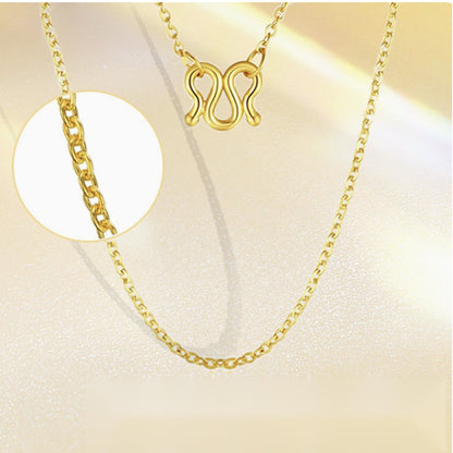 24K Pure Gold Cable Chain Necklace – 999 Gold Dainty O-Link Chain with Hook Clasp