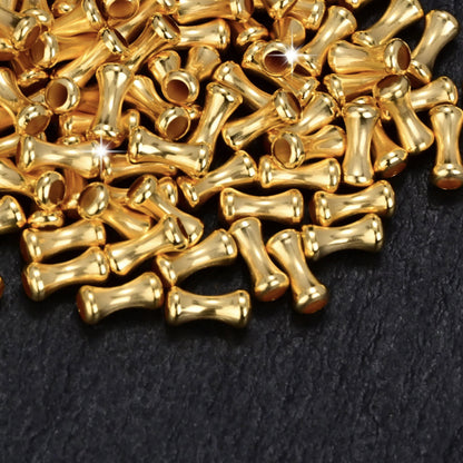 18K Solid Gold Bamboo Spacer Beads 5mm – Tube Beads for DIY & Cord Jewelry