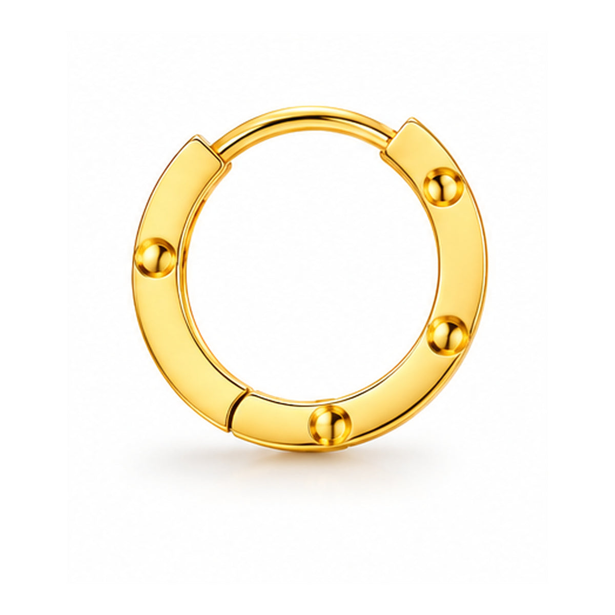 18K Solid Gold Huggie Hoop Earrings – Yellow or Rose Gold