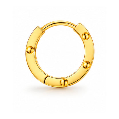 18K Solid Gold Huggie Hoop Earrings – Yellow or Rose Gold