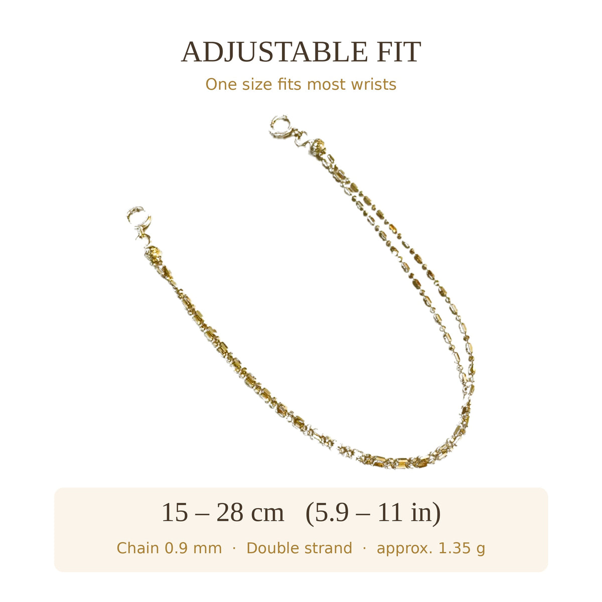 18K Solid Gold Double Strand Bracelet & Anklet