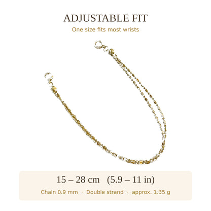18K Solid Gold Double Strand Bracelet & Anklet