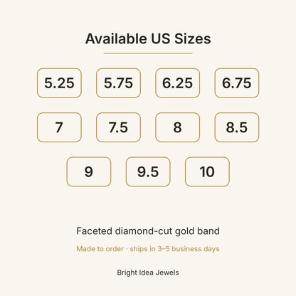 24K Gold Faceted Ring – Diamond-Cut Sparkle Band
