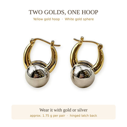 18K Solid Gold Croissant Hoops
