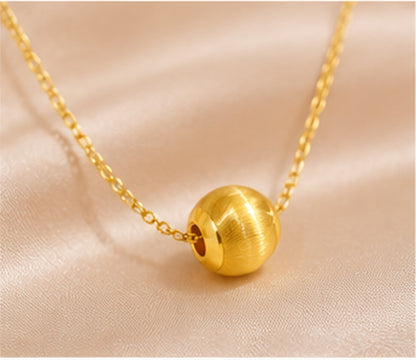 18K Solid Gold Cat Eye Bead Pendant – 6.5 mm