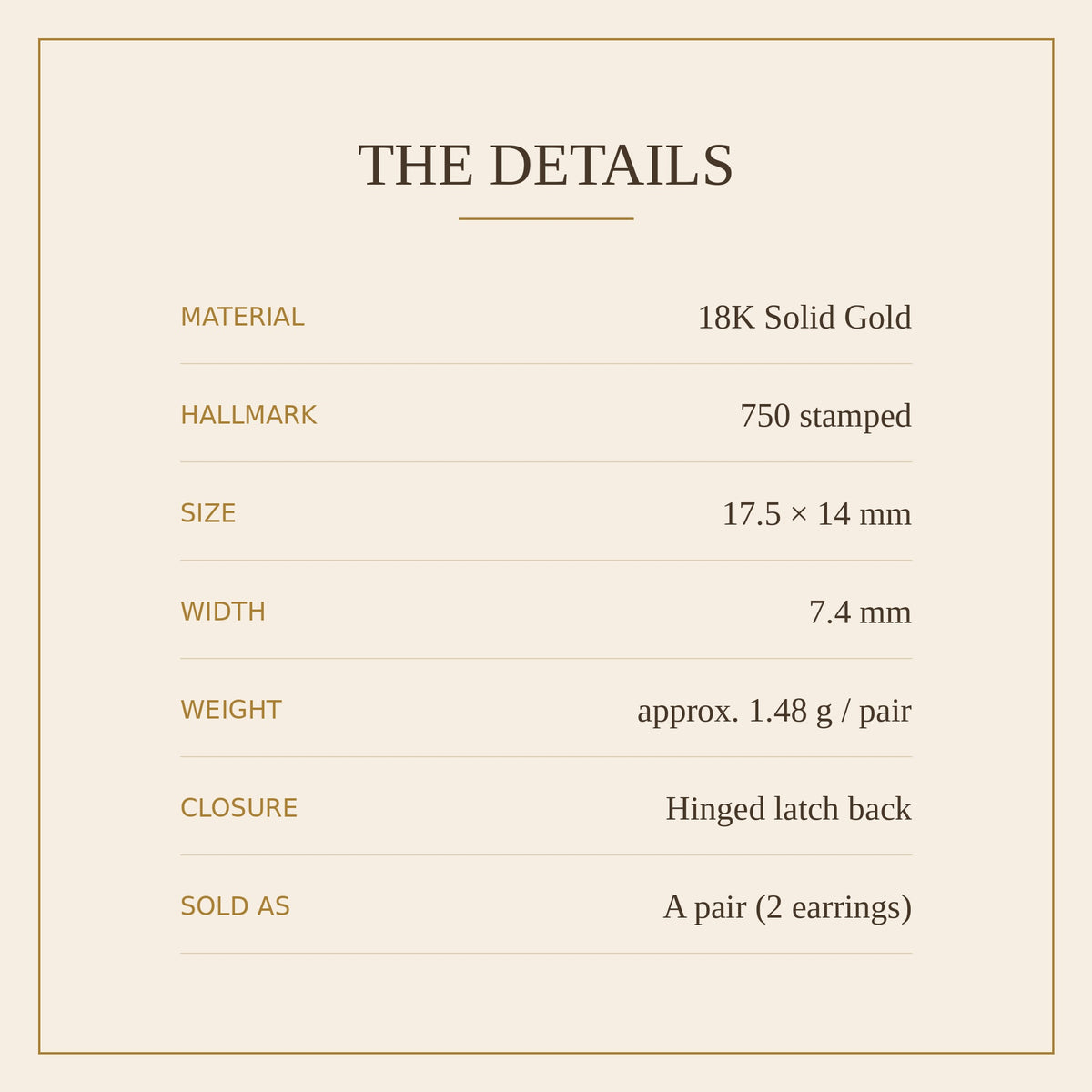 18K Solid Gold Chunky Dome Hoops