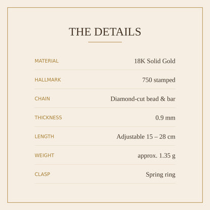 18K Solid Gold Double Strand Bracelet & Anklet