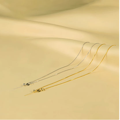 18K Solid Gold Wheat Chain with Adjustable Needle Slider – Universal Pendant Chain