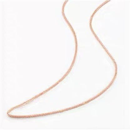 18K Solid Gold Wheat Chain with Adjustable Needle Slider – Universal Pendant Chain