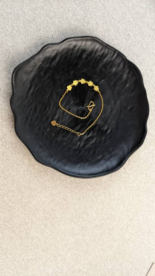 24K Pure Gold Five-Flower Bracelet
