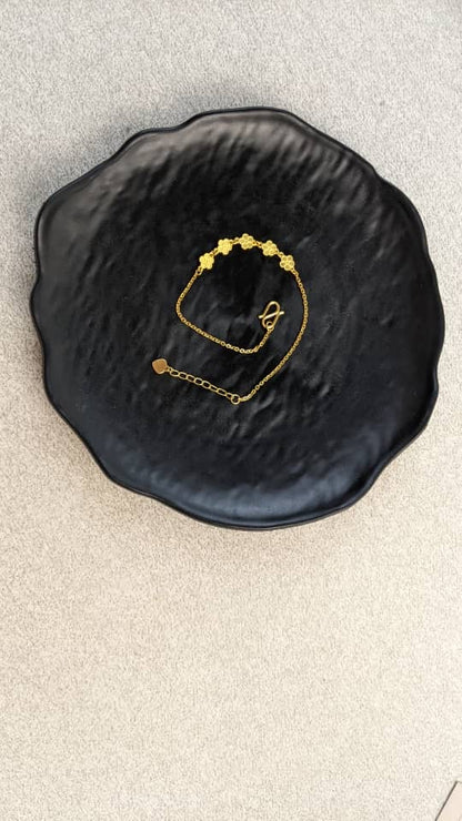 24K Pure Gold Five-Flower Bracelet
